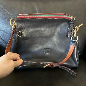 Dooney & Bourke Black Leather Crossbody with Multicolor Accents